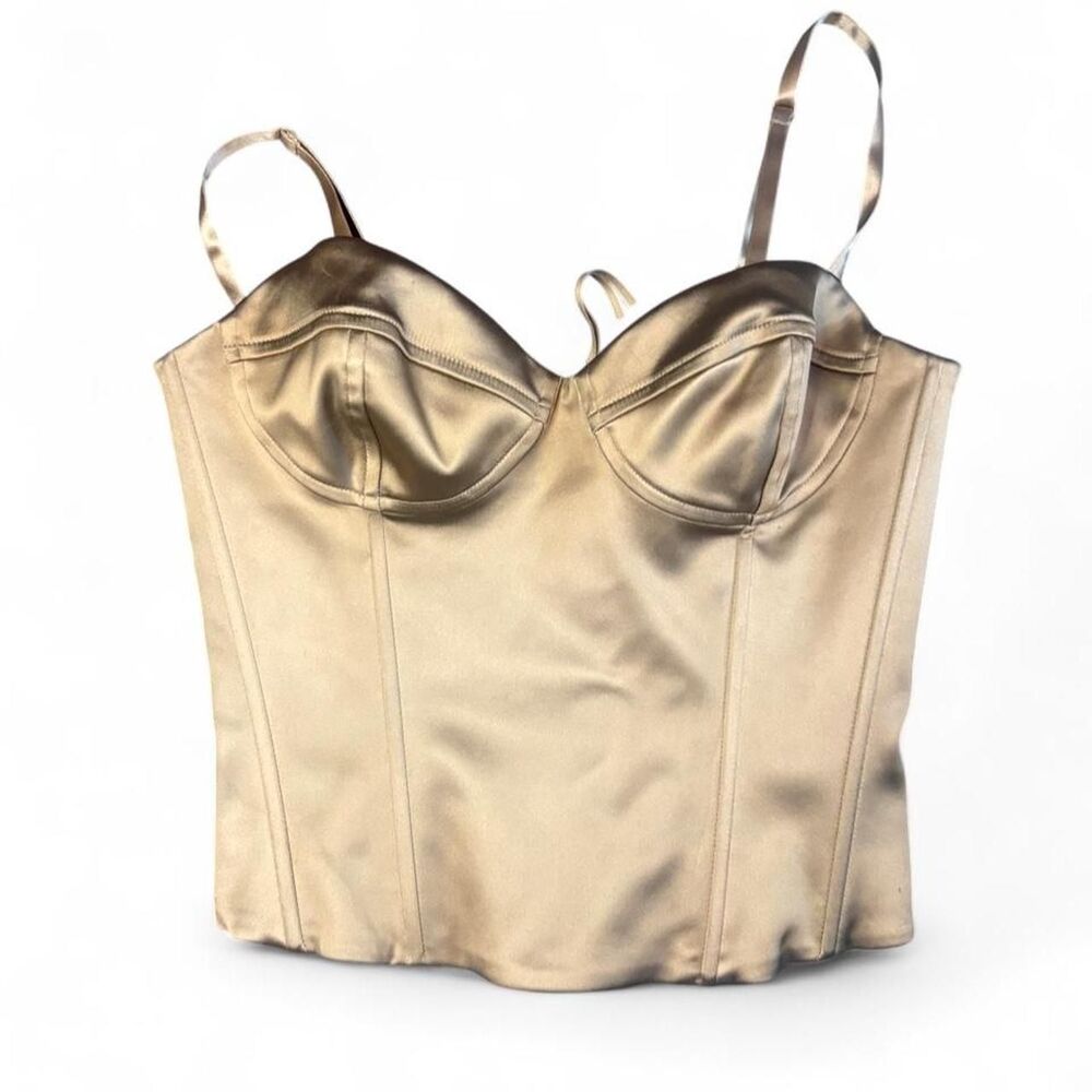 Aritzia Women's Tan and Gold Corset
